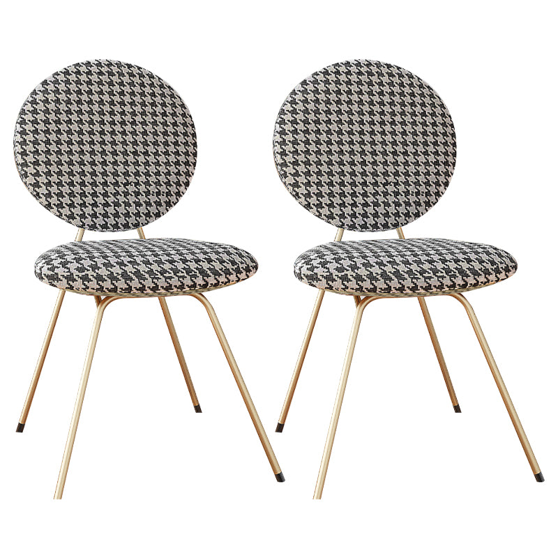 Sillas de comedor de metal de estilo nórdico, silla sin brazos con parte trasera abierta para uso doméstico