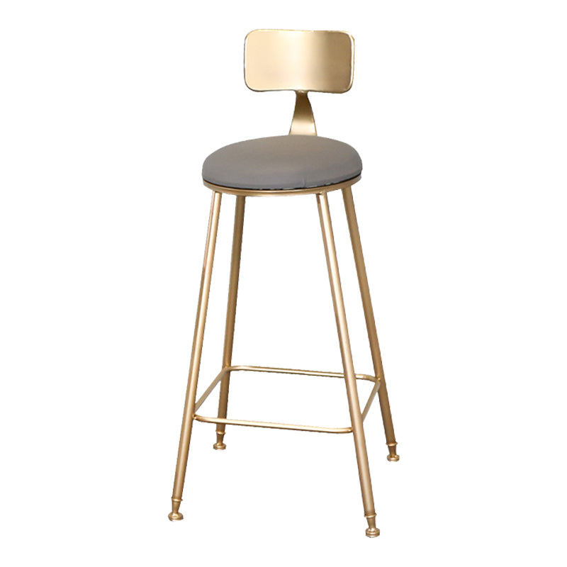 Taburete de bar con tapicería glamorosa taburete de barra con patas de hierro y espalda baja, cojín