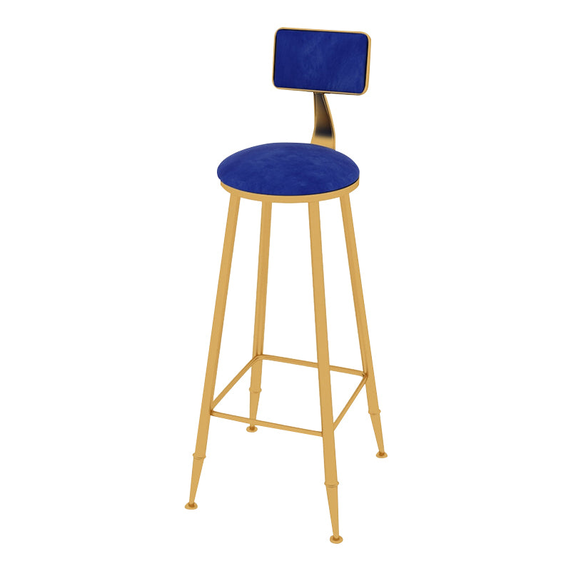 Taburete de bar con tapicería glamorosa taburete de barra con patas de hierro y espalda baja, cojín