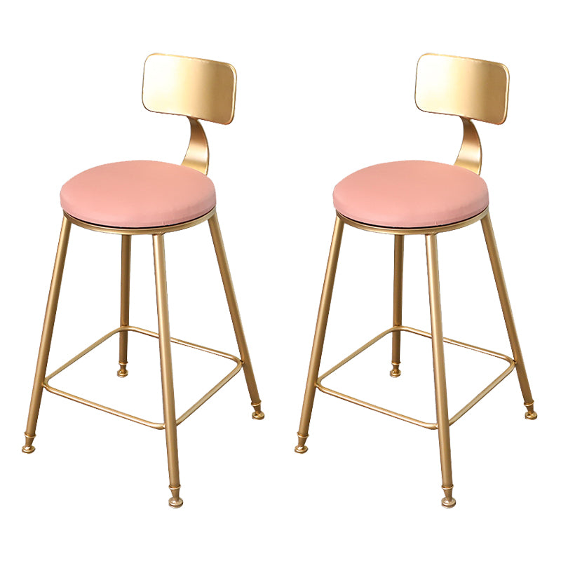 Taburete de bar con tapicería glamorosa taburete de barra con patas de hierro y espalda baja, cojín