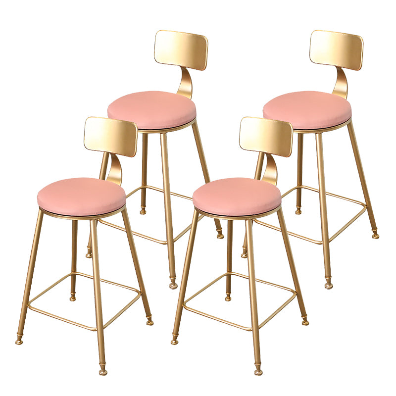 Taburete de bar con tapicería glamorosa taburete de barra con patas de hierro y espalda baja, cojín