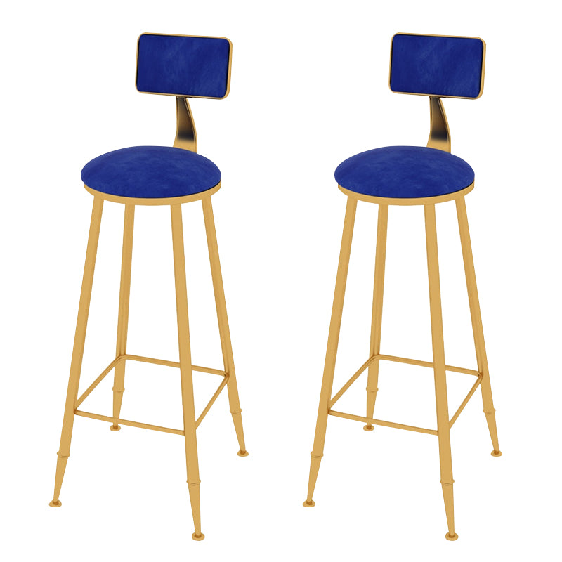 Taburete de bar con tapicería glamorosa taburete de barra con patas de hierro y espalda baja, cojín