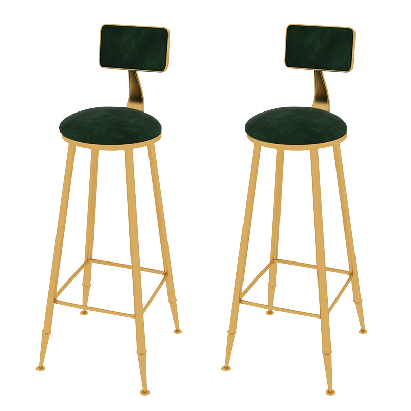 Taburete de bar con tapicería glamorosa taburete de barra con patas de hierro y espalda baja, cojín
