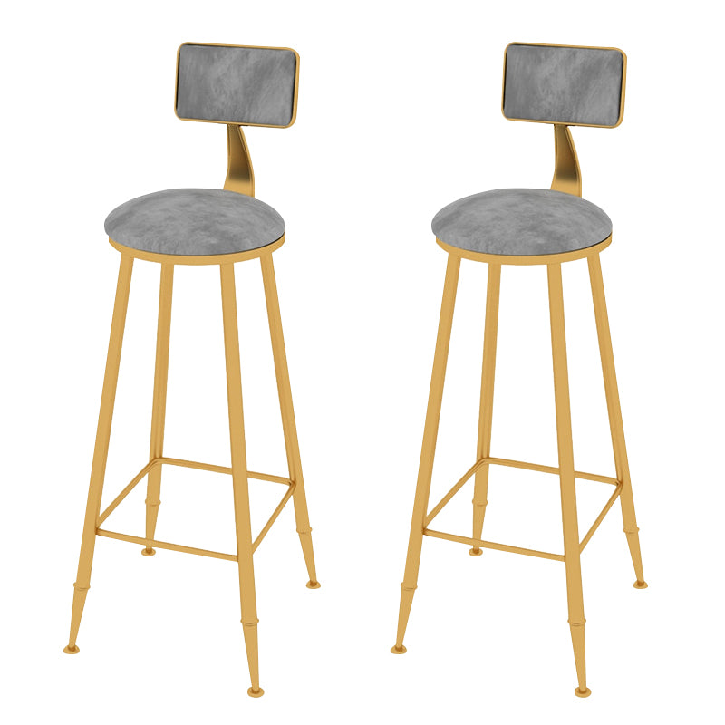 Taburete de bar con tapicería glamorosa taburete de barra con patas de hierro y espalda baja, cojín