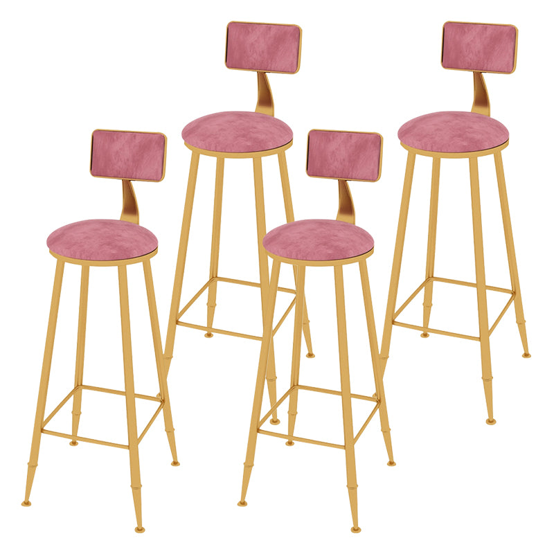 Taburete de bar con tapicería glamorosa taburete de barra con patas de hierro y espalda baja, cojín