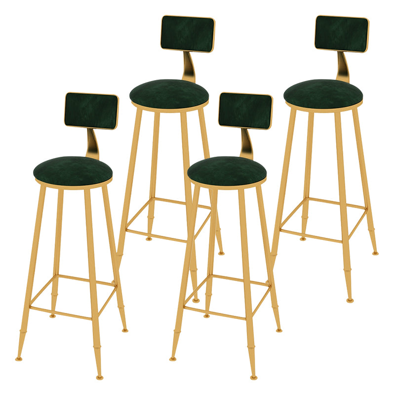 Taburete de bar con tapicería glamorosa taburete de barra con patas de hierro y espalda baja, cojín