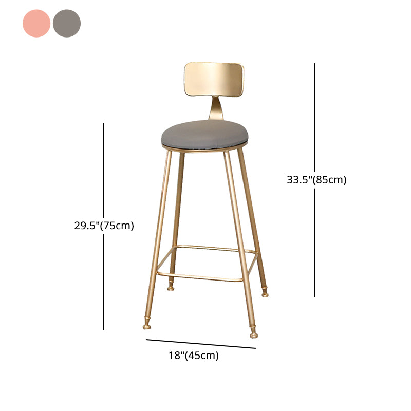 Taburete de bar con tapicería glamorosa taburete de barra con patas de hierro y espalda baja, cojín