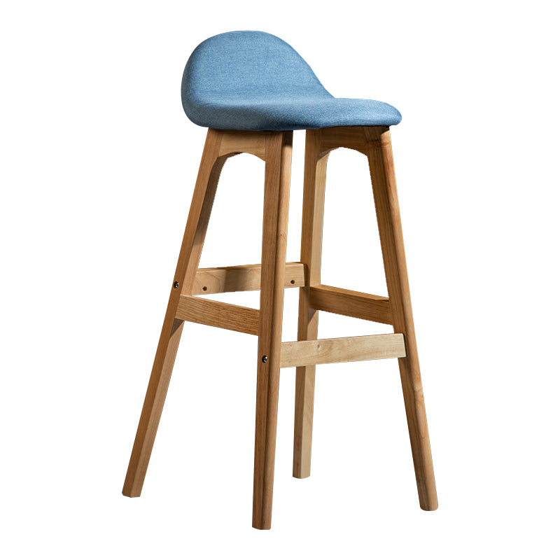 Taburete de bar interior contemporáneo de 29 pulgadas, taburete trasero sin brazos de madera con reposapiés