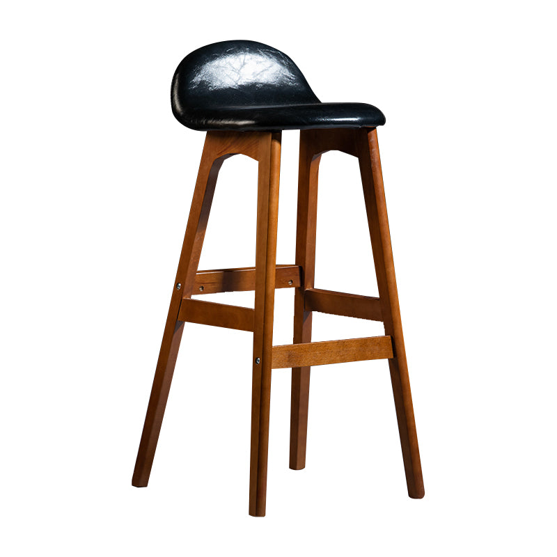 Taburete de bar interior contemporáneo de 29 pulgadas, taburete trasero sin brazos de madera con reposapiés