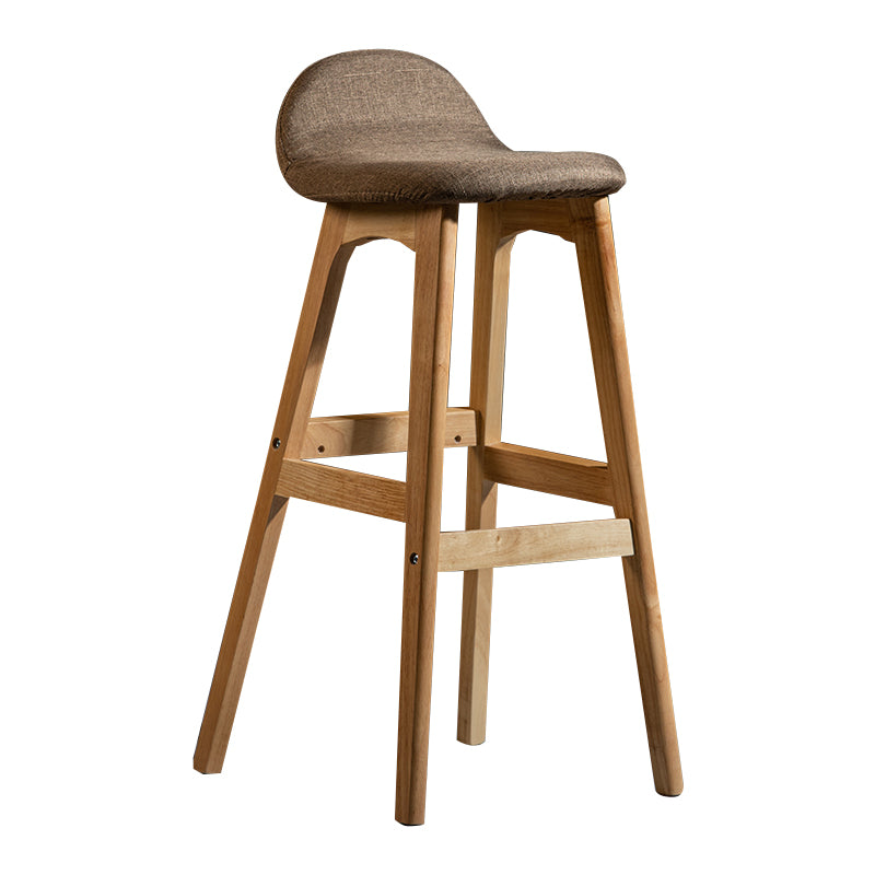 Taburete de bar interior contemporáneo de 29 pulgadas, taburete trasero sin brazos de madera con reposapiés