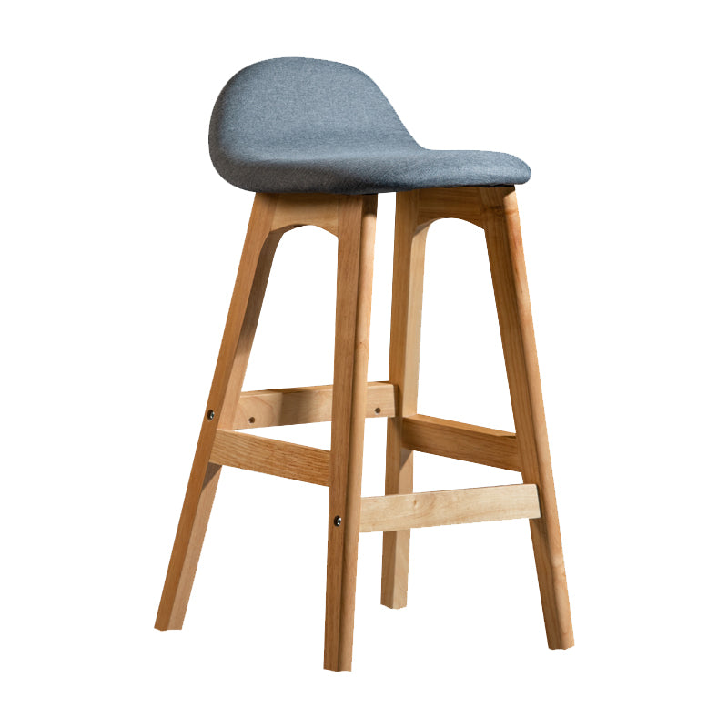 Taburete de bar interior contemporáneo de 29 pulgadas, taburete trasero sin brazos de madera con reposapiés