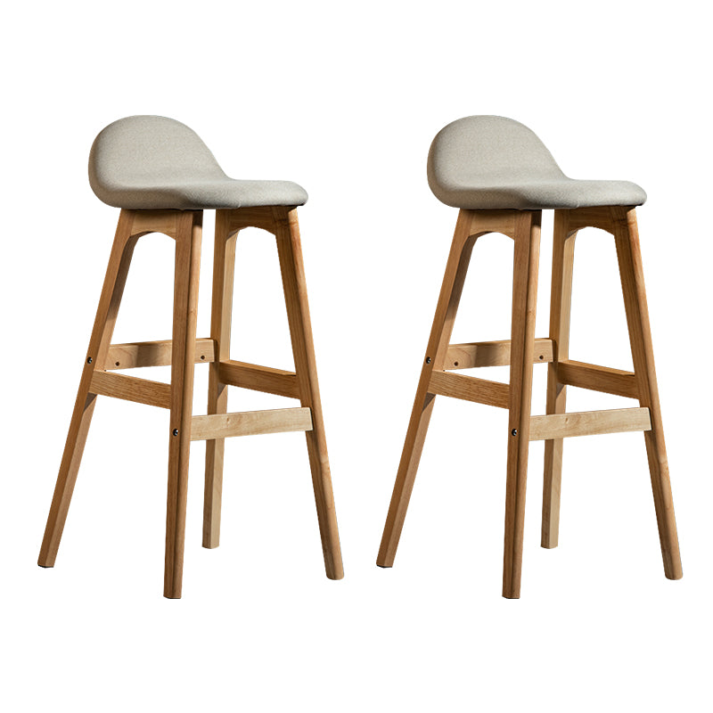 Taburete de bar interior contemporáneo de 29 pulgadas, taburete trasero sin brazos de madera con reposapiés