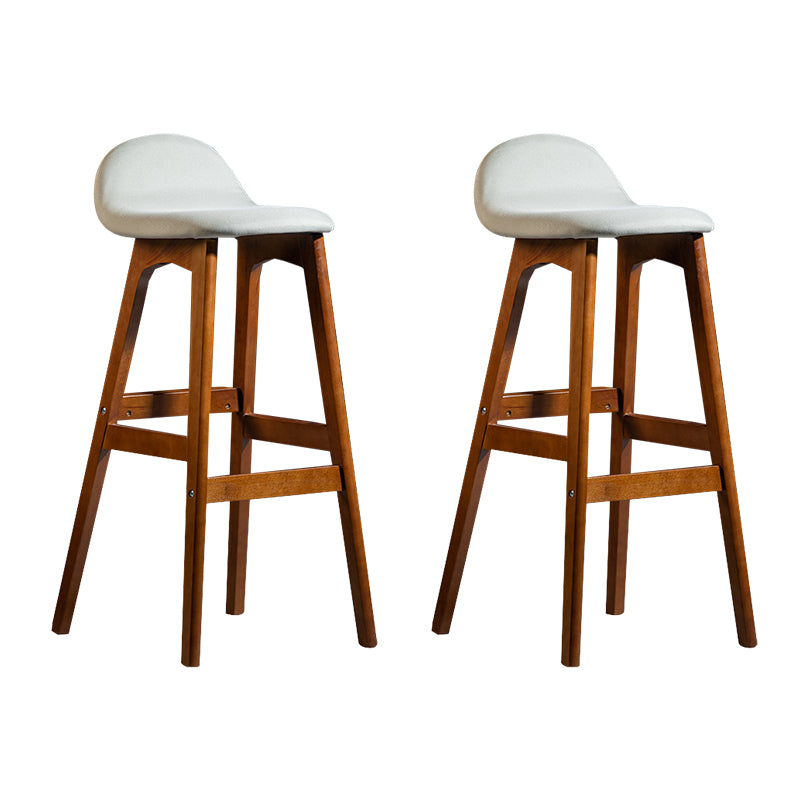 Taburete de bar interior contemporáneo de 29 pulgadas, taburete trasero sin brazos de madera con reposapiés