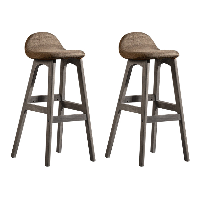 Taburete de bar interior contemporáneo de 29 pulgadas, taburete trasero sin brazos de madera con reposapiés