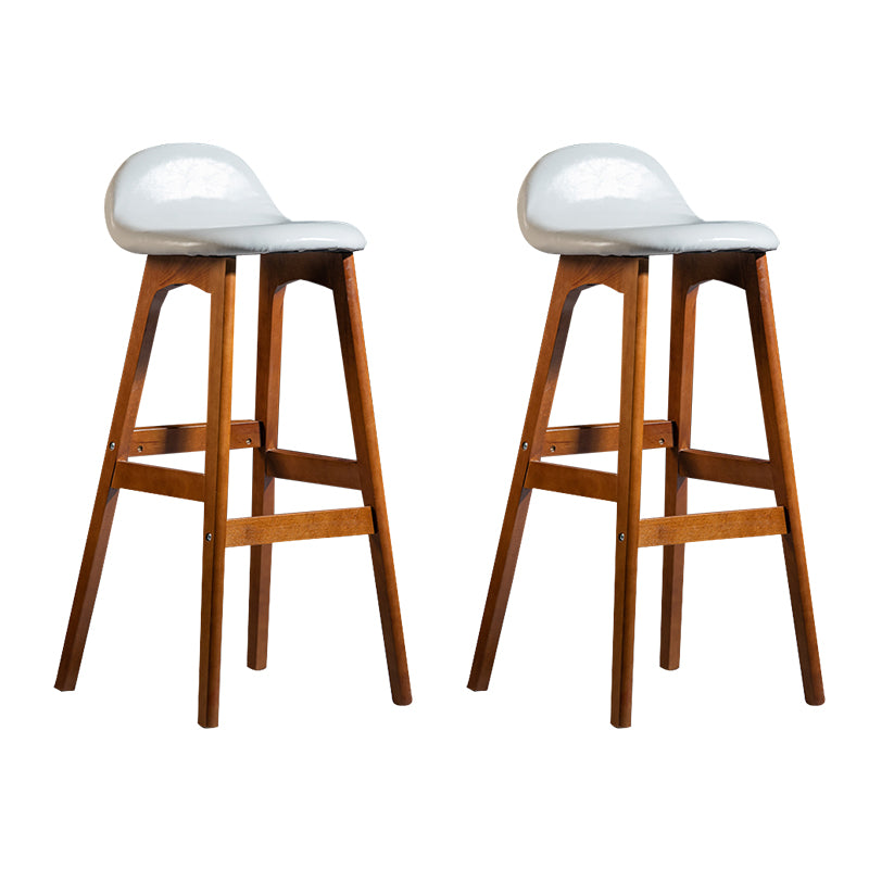 Taburete de bar interior contemporáneo de 29 pulgadas, taburete trasero sin brazos de madera con reposapiés