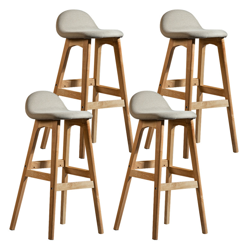 Taburete de bar interior contemporáneo de 29 pulgadas, taburete trasero sin brazos de madera con reposapiés