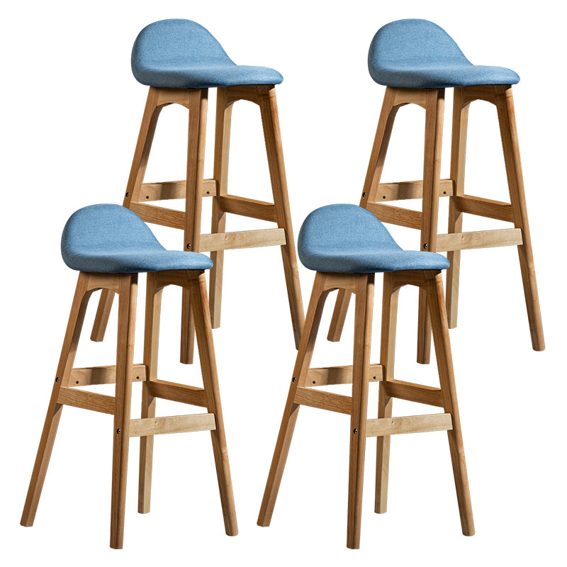 Taburete de bar interior contemporáneo de 29 pulgadas, taburete trasero sin brazos de madera con reposapiés