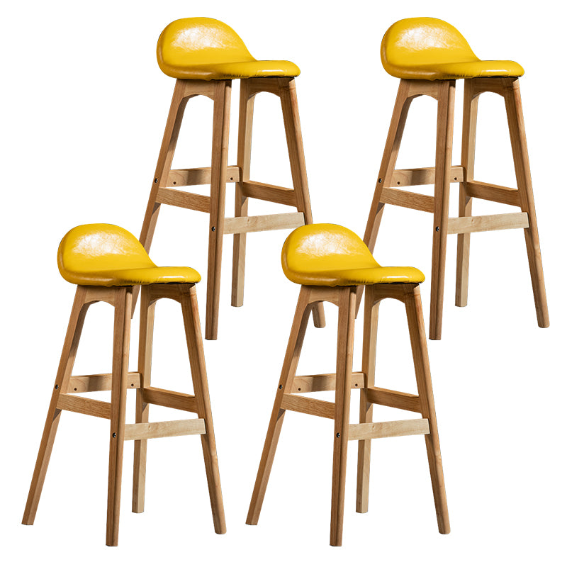 Taburete de bar interior contemporáneo de 29 pulgadas, taburete trasero sin brazos de madera con reposapiés
