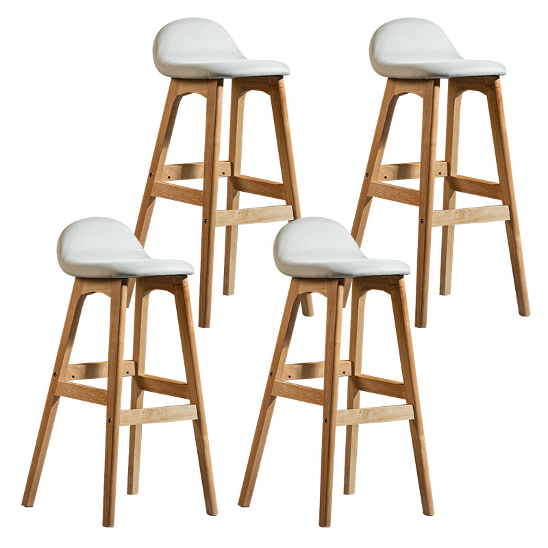 Taburete de bar interior contemporáneo de 29 pulgadas, taburete trasero sin brazos de madera con reposapiés