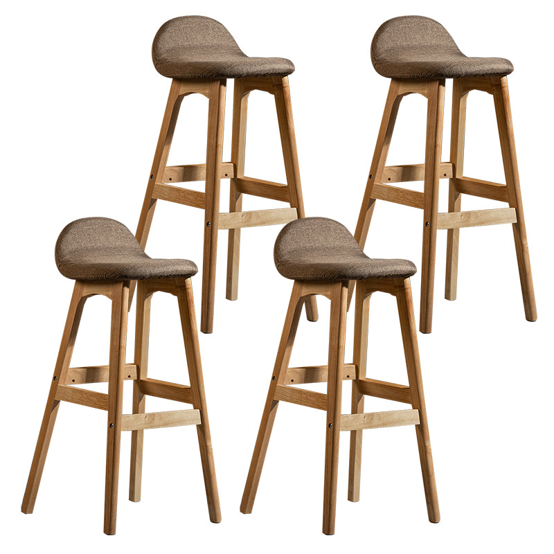 Taburete de bar interior contemporáneo de 29 pulgadas, taburete trasero sin brazos de madera con reposapiés