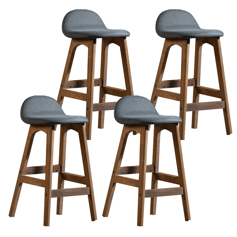 Taburete de bar interior contemporáneo de 29 pulgadas, taburete trasero sin brazos de madera con reposapiés