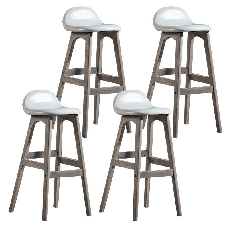 Taburete de bar interior contemporáneo de 29 pulgadas, taburete trasero sin brazos de madera con reposapiés