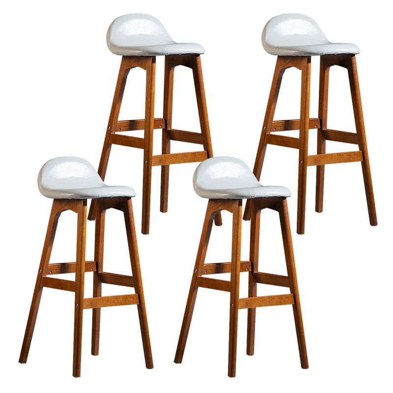 Taburete de bar interior contemporáneo de 29 pulgadas, taburete trasero sin brazos de madera con reposapiés