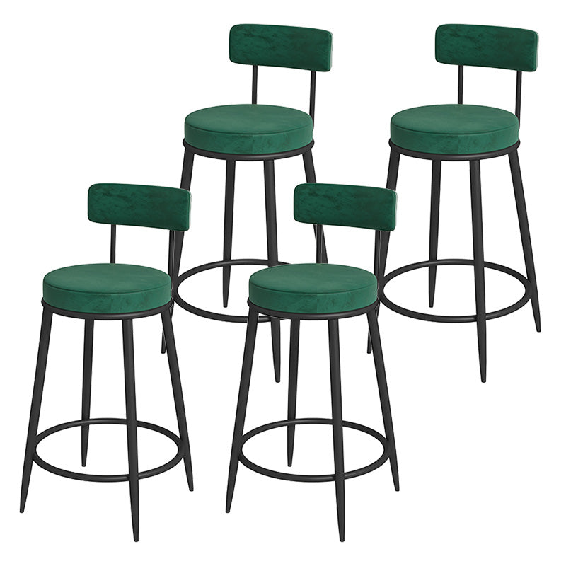 Glam Metal Upholstered Bar Stool Bristol Barstool with Iron Legs and Low Cushion Back