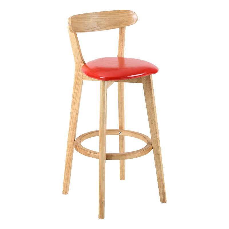 Moderner skandinavischer 27,95-Barhocker mit rundem Sitz und Holzsockel