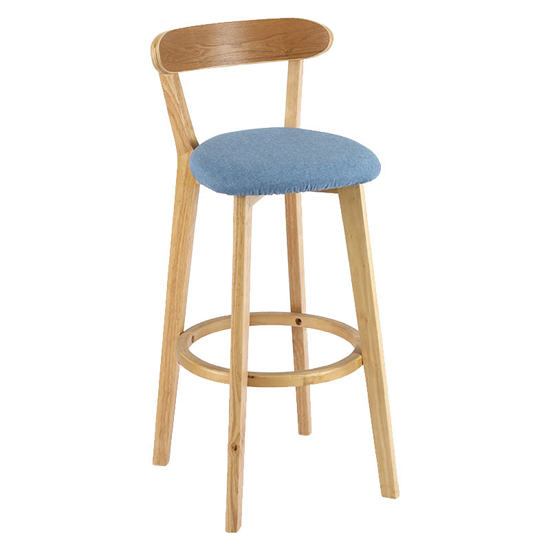 Moderner skandinavischer 27,95-Barhocker mit rundem Sitz und Holzsockel
