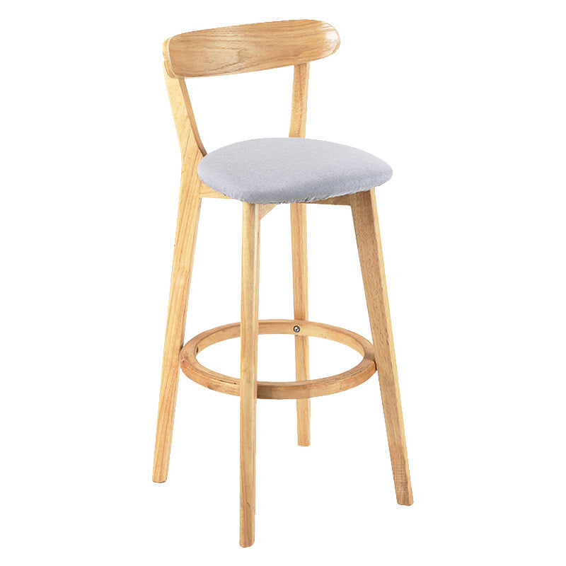 Moderner skandinavischer 27,95-Barhocker mit rundem Sitz und Holzsockel