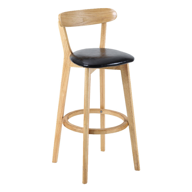 Moderner skandinavischer 27,95-Barhocker mit rundem Sitz und Holzsockel