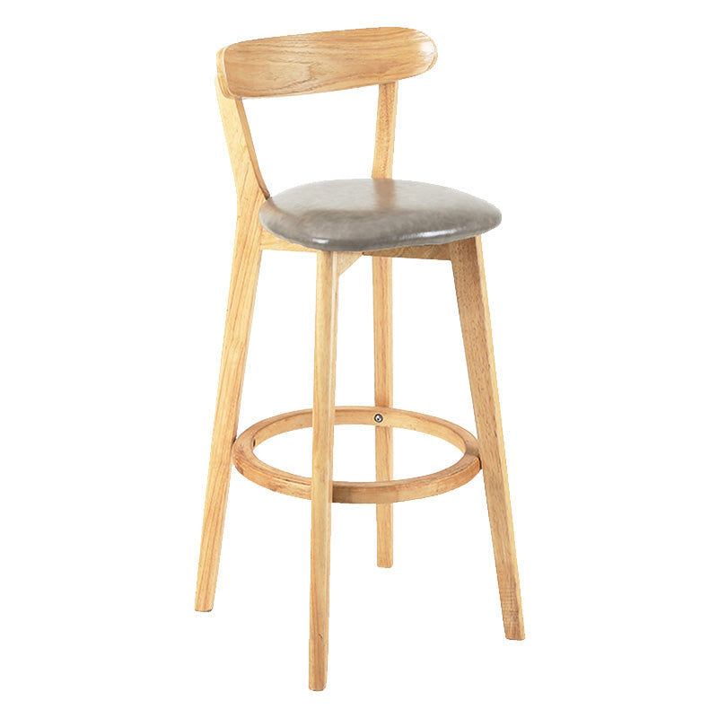 Moderner skandinavischer 27,95-Barhocker mit rundem Sitz und Holzsockel
