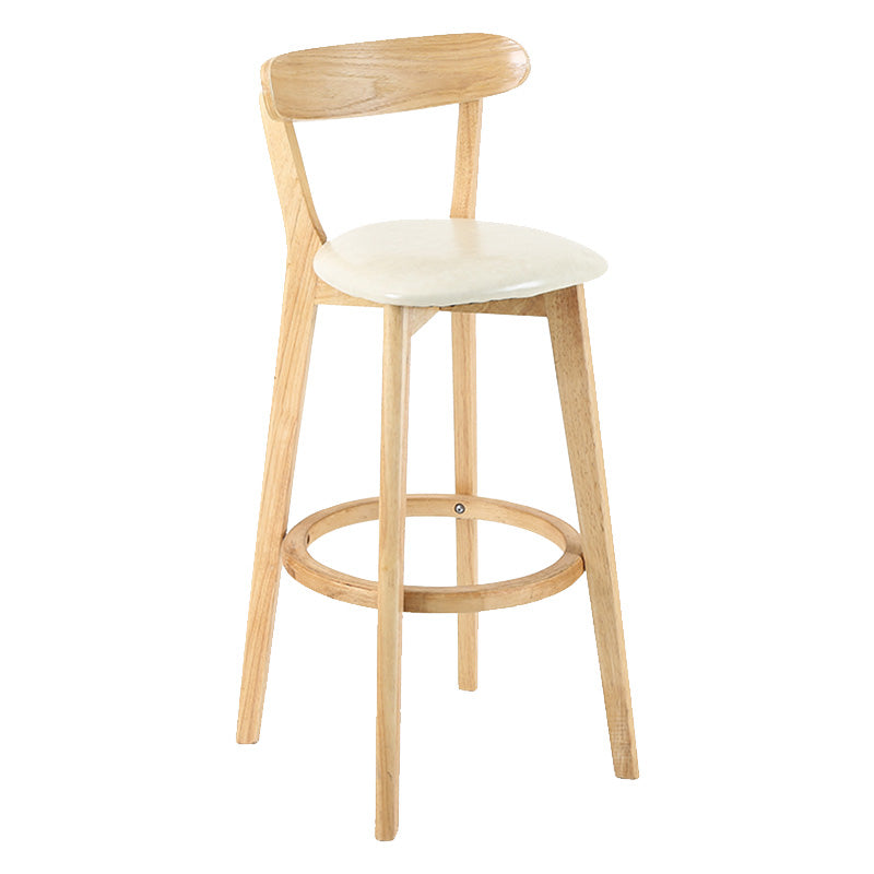 Moderner skandinavischer 27,95-Barhocker mit rundem Sitz und Holzsockel