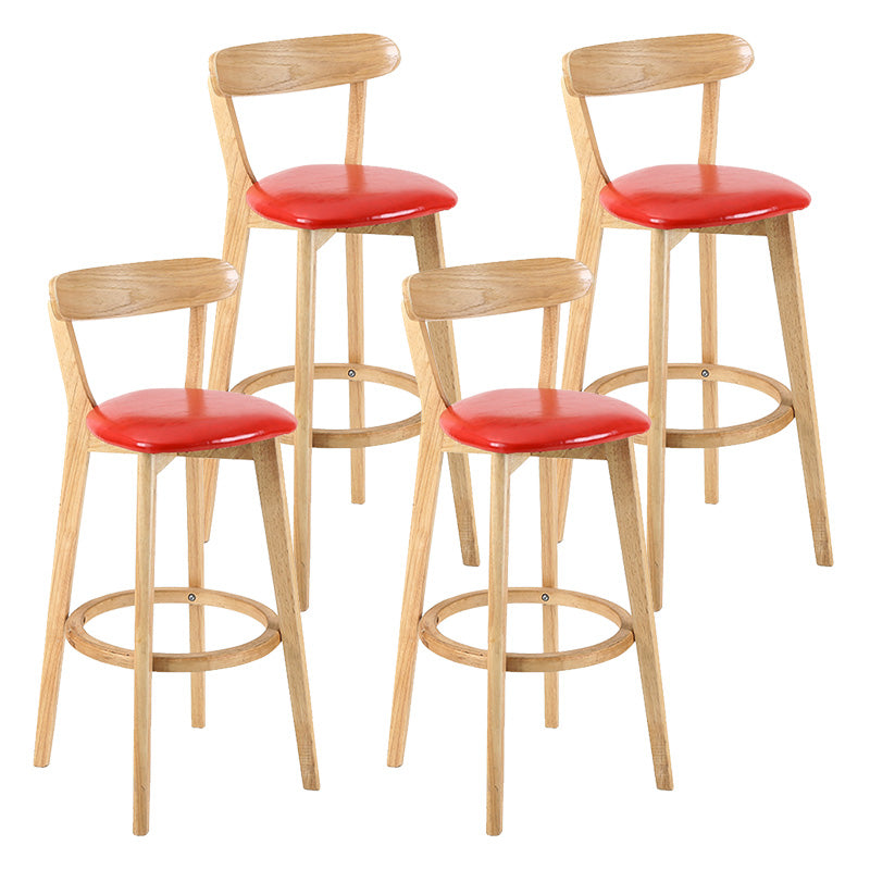 Moderner skandinavischer 27,95-Barhocker mit rundem Sitz und Holzsockel