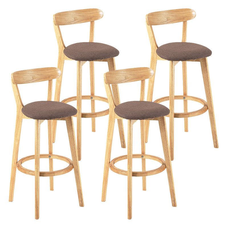 Moderner skandinavischer 27,95-Barhocker mit rundem Sitz und Holzsockel