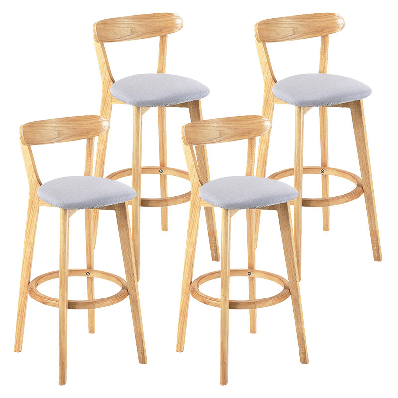 Moderner skandinavischer 27,95-Barhocker mit rundem Sitz und Holzsockel