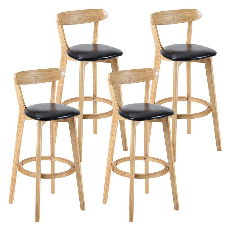 Moderner skandinavischer 27,95-Barhocker mit rundem Sitz und Holzsockel