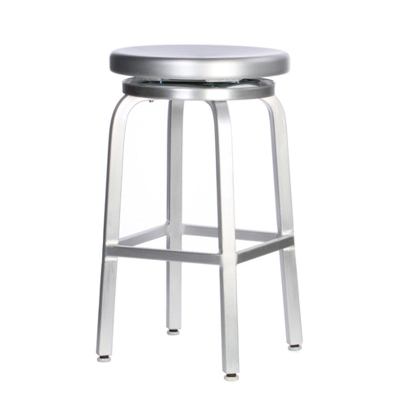 Silla de barra de metal, restaurante moderno con pie, taburete de aleación de aluminio, cafetería Simple