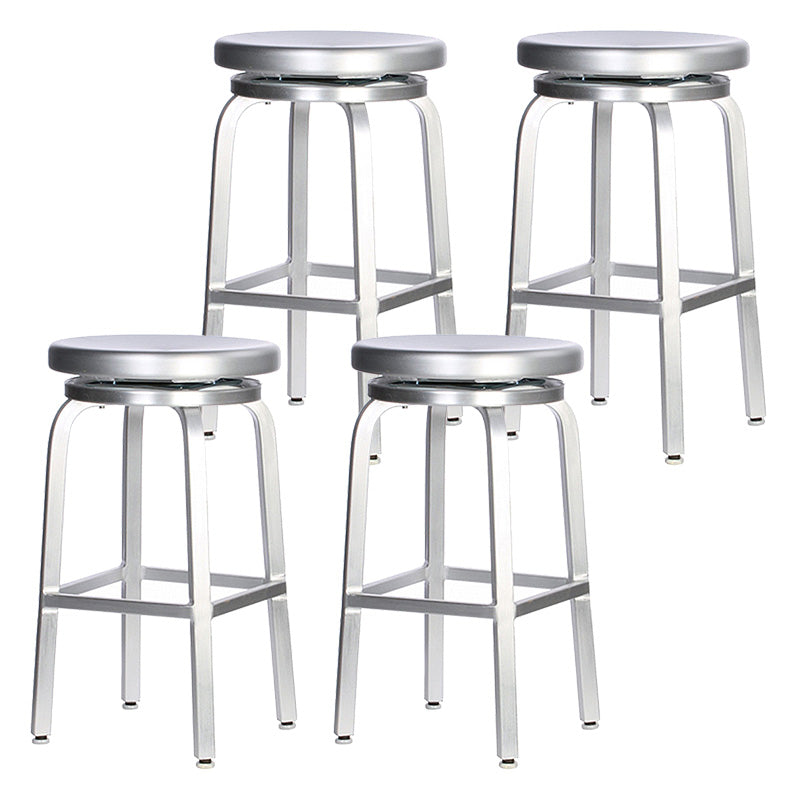 Silla de barra de metal, restaurante moderno con pie, taburete de aleación de aluminio, cafetería Simple