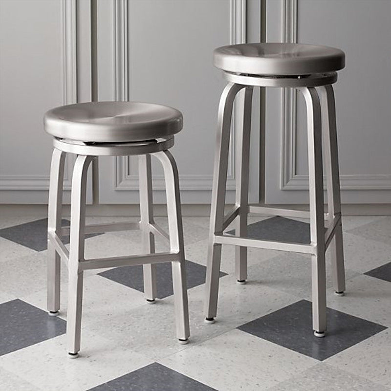 Silla de barra de metal, restaurante moderno con pie, taburete de aleación de aluminio, cafetería Simple
