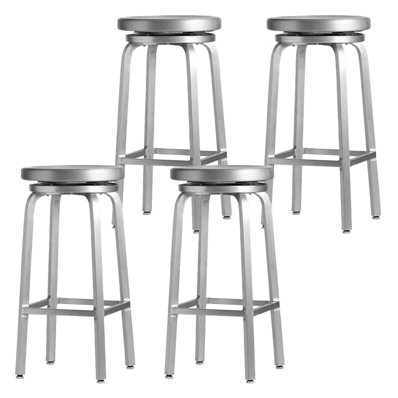 Silla de barra de metal, restaurante moderno con pie, taburete de aleación de aluminio, cafetería Simple