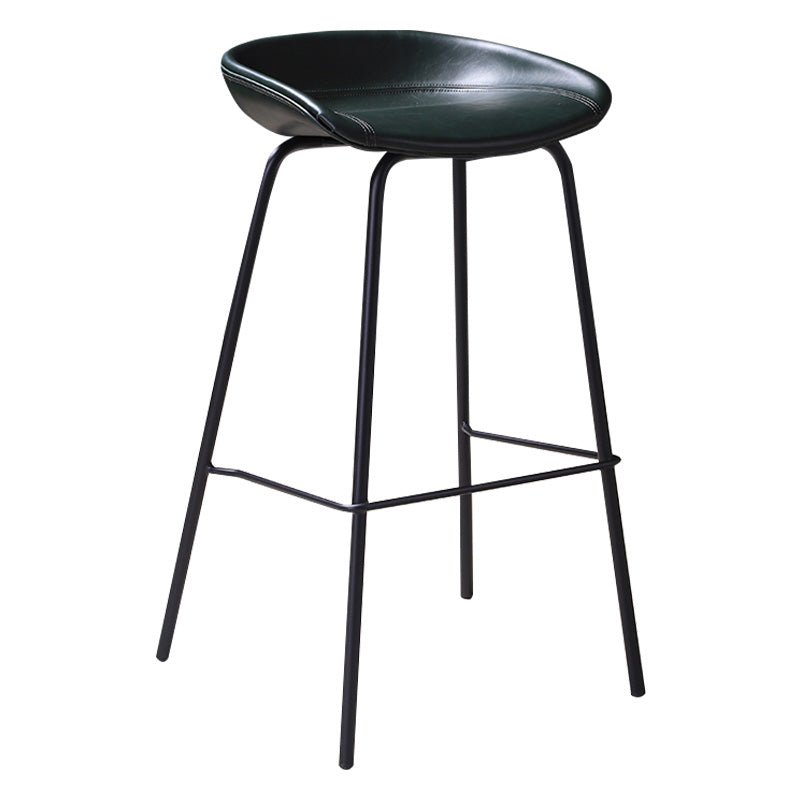 Barhocker aus Metall im Vintage-Stil mit niedriger Rückenlehne und Riemenpedal, 30-Zoll-Barhocker