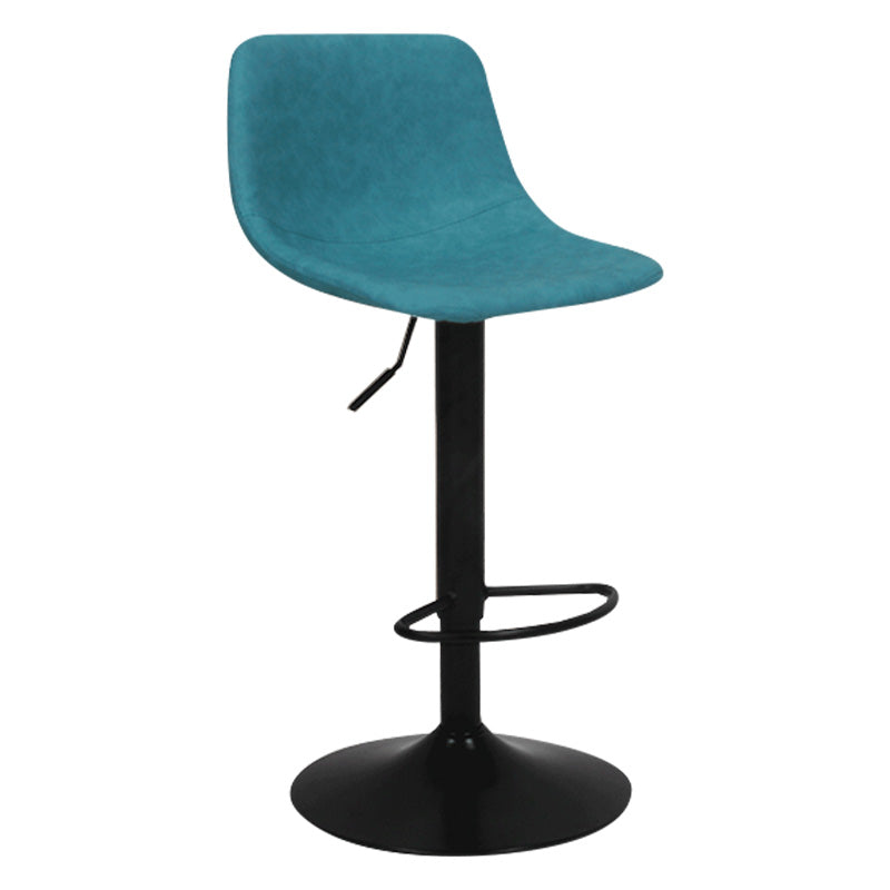 Taburete de bar de metal contemporáneo con respaldo para interior con asiento de cuero