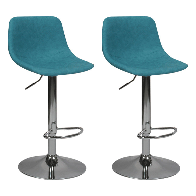 Taburete de bar de metal contemporáneo con respaldo para interior con asiento de cuero
