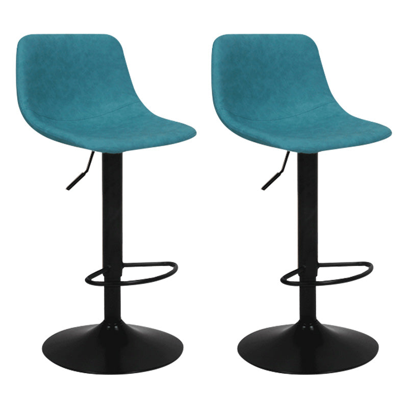 Taburete de bar de metal contemporáneo con respaldo para interior con asiento de cuero