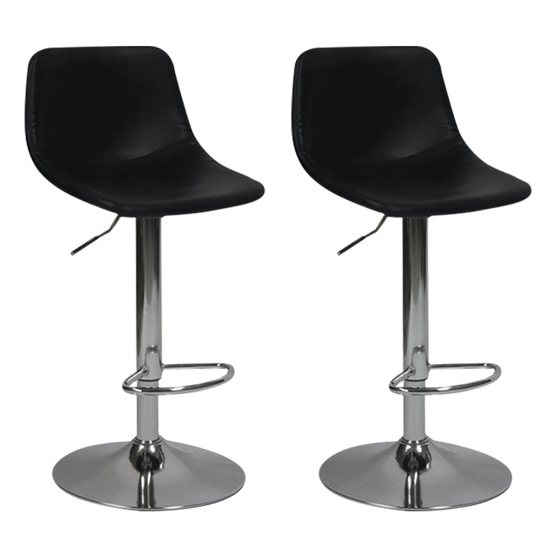 Taburete de bar de metal contemporáneo con respaldo para interior con asiento de cuero