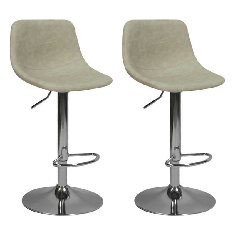 Taburete de bar de metal contemporáneo con respaldo para interior con asiento de cuero
