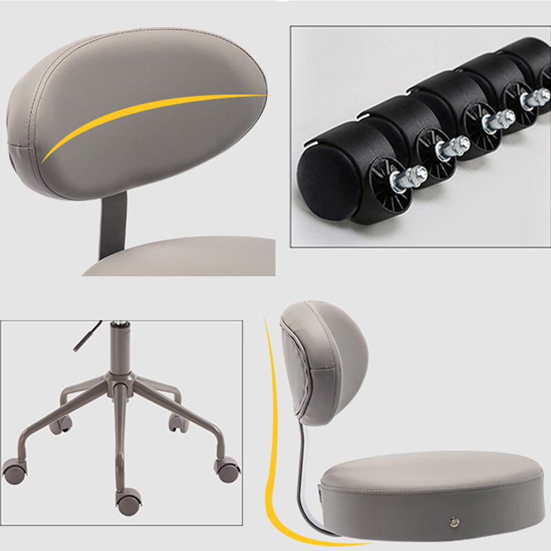 Taburete de cuero sin brazo de la barra moderna ajustable taburete de cuero con brazo con giro