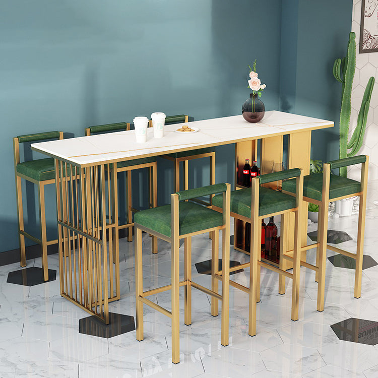 Modern Marble Storage Counter Height Table Modern Rectangle Bar Height Pub Table